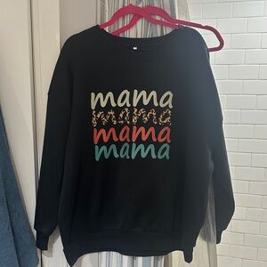 SHEIN Black Multicolor 'Mama' Graphic Sweater